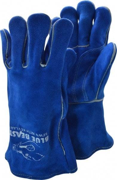 MCR Safety - Size XL Cotton/Foam Lined Cowhide Welding Glove - 13" OAL, Wing Thumb, Thumb Strap, For General Welding - Americas Industrial Supply