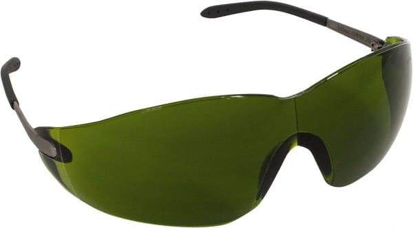 MCR Safety - Green Lenses, Frameless Welding Glasses - Scratch Resistant, Size Universal, Wrap Around - Americas Industrial Supply