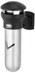 Rubbermaid - 0.6 Gal Stainless Steel Cigarette & Cigar Receptacle - 11-5/8" Wide x 18" High - Americas Industrial Supply