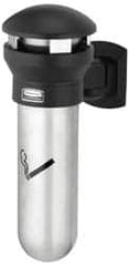 Rubbermaid - 0.6 Gal Stainless Steel Cigarette & Cigar Receptacle - 11-5/8" Wide x 18" High - Americas Industrial Supply