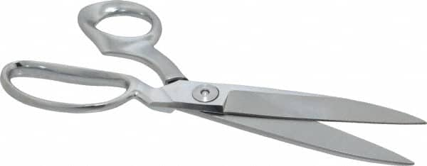 Clauss - 4-1/2" LOC, 10" OAL Chrome Plated Standard Shears - Right Hand, Chrome Plated Offset Handle, For General Purpose Use - Americas Industrial Supply