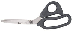 Clauss - 3-1/2" LOC, 9" OAL Titanium Standard Shears - Ambidextrous, Plastic Offset Handle, For General Purpose Use - Americas Industrial Supply