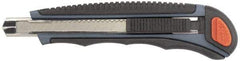 Clauss - Retractable Utility Knife - 3-1/4" Blade, Gray & Black Plastic with Overmold Handle, 5 Blades Included - Americas Industrial Supply