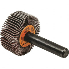 WALTER Surface Technologies - 1" Diam x 1" Face Width, Fine Aluminum Oxide Coated Mounted Flap Wheel - 1/4" Shank Mount, 120 Grit, Cloth Backing, 30,000 Max RPM - Americas Industrial Supply
