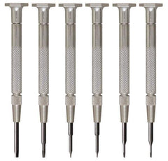 Moody Tools - 6 Piece Slotted Screwdriver Set - Blade Sizes: Width 0.025, 0.04, 0.055, 0.07, 0.08 & 0.1 - Americas Industrial Supply