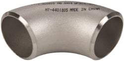 Merit Brass - 1-1/2" Grade 304L Stainless Steel Pipe 90° Long Radius Elbow - Butt Weld x Butt Weld End Connections - Americas Industrial Supply