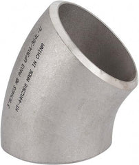 Merit Brass - 3" Grade 304L Stainless Steel Pipe 45° Long Radius Elbow - Butt Weld x Butt Weld End Connections - Americas Industrial Supply