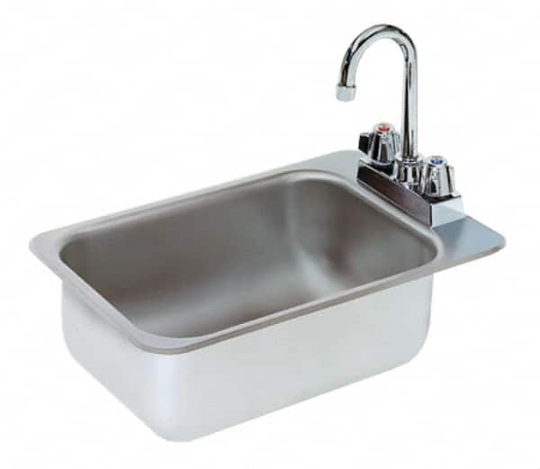 Advance Tabco - 10" Long x 14" Wide Inside, 1 Compartment, Stainless Steel Stainless Steel Drop In Sink - 20 Gauge, 12" Long x 18" Wide Outside, 5" Deep - Americas Industrial Supply