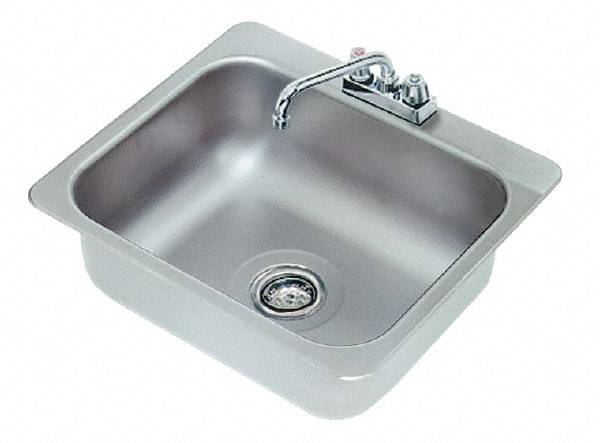 Advance Tabco - 20" Long x 16" Wide Inside, 1 Compartment, Stainless Steel Stainless Steel Drop In Sink - 20 Gauge, 23" Long x 20-1/2" Wide Outside, 8" Deep - Americas Industrial Supply