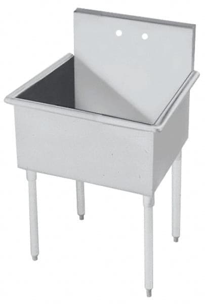 Eagle MHC - 18" Long x 18" Wide Inside, 1 Compartment, Grade 430 Stainless Steel Stainless Steel Scullery Sink - 16 Gauge, 21" Long x 21-1/2" Wide x 42" High Outside, 14" Deep - Americas Industrial Supply