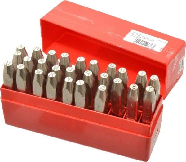 Pryor - 27 Piece, 3/16" Character Steel Stamp Set - Letters, Top Import Heavy Duty - Americas Industrial Supply