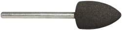 Cratex - 1/2" Max Diam x 3/4" Thick, Shape Code B42, Rubberized Point - Medium Grade, Aluminum Oxide, Mounted - Americas Industrial Supply