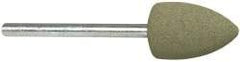 Cratex - 1/2" Max Diam x 3/4" Thick, Shape Code B42, Rubberized Point - Fine Grade, Aluminum Oxide, Mounted - Americas Industrial Supply
