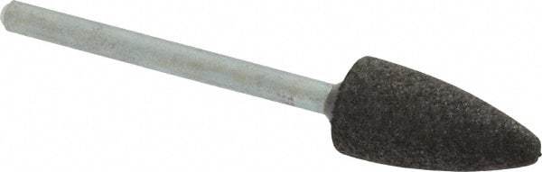 Cratex - 3/8" Max Diam x 3/4" Thick, Shape Code B52, Rubberized Point - Medium Grade, Aluminum Oxide, Mounted - Americas Industrial Supply
