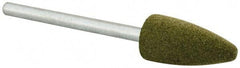 Cratex - 3/8" Max Diam x 3/4" Thick, Shape Code B52, Rubberized Point - Fine Grade, Aluminum Oxide, Mounted - Americas Industrial Supply