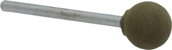 Cratex - 1/2" Max Diam x 1/2" Thick, Shape Code B121, Rubberized Point - Fine Grade, Aluminum Oxide, Mounted - Americas Industrial Supply