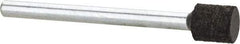 Cratex - 1/4" Max Diam x 1/4" Thick, Shape Code W160, Rubberized Point - Medium Grade, Aluminum Oxide, Mounted - Americas Industrial Supply