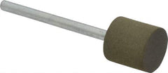 Cratex - 1/2" Max Diam x 1/2" Thick, Shape Code W185, Rubberized Point - Fine Grade, Aluminum Oxide, Mounted - Americas Industrial Supply