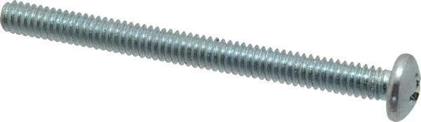 Value Collection - 1/4-20 UNC, 3" Length Under Head Phillips Drive Machine Screw - Pan Head, Grade 2 Steel, Zinc-Plated Finish, Without Washer - Americas Industrial Supply