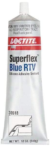 Loctite - 12 oz Tube Blue RTV Silicone Gasket Sealant - 500°F Max Operating Temp, 30 min Tack Free Dry Time, 24 hr Full Cure Time, Series 234 - Americas Industrial Supply