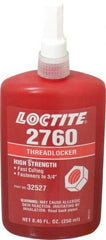 Loctite - 250 mL Bottle, Red, High Strength Liquid Threadlocker - Series 2760, 24 hr Full Cure Time, Hand Tool, Heat Removal - Americas Industrial Supply