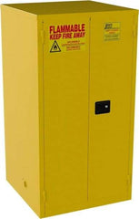 Jamco - 2 Door, 2 Shelf, Yellow Steel Standard Safety Cabinet for Flammable and Combustible Liquids - 65" High x 34" Wide x 34" Deep, Self Closing Door, 3 Point Key Lock, 60 Gal Capacity - Americas Industrial Supply
