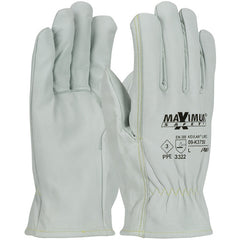 ‎09-K3750/XXXL Leather Gloves - Max Safety AR Goatskin Drivers - 13G Kevlar Lining - Straight Thumb - A2 - Exact Industrial Supply