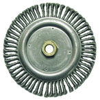 6-7/8" Diameter - 5/8-11" Arbor Hole - Stringer Bead Twist Steel Wire Straight Wheel - Americas Industrial Supply