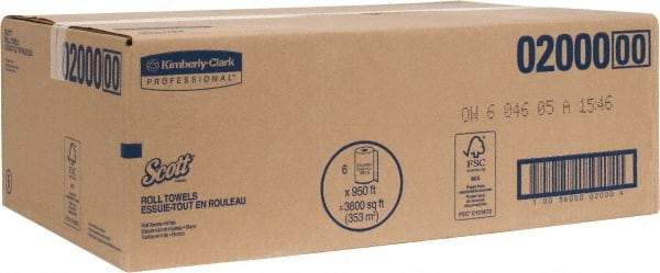 Scott - Hard Roll of 1 Ply White Paper Towels - 8" Wide, 950' Roll Length - Americas Industrial Supply