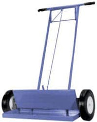 Made in USA - 36" Long Push Magnetic Sweeper with Wheels - 4-1/2" Wide x 1-1/2" High x 48" Long, 10" Wheel Diam, 2-1/2" Clearance - Americas Industrial Supply