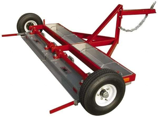 Made in USA - 60" Long Tow-Behind Magnetic Sweeper with Wheels - 12" Wide x 4-1/2" High, 8" Wheel Diam, 2" Clearance - Americas Industrial Supply