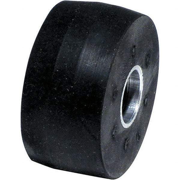 Dynabrade - 2" Diam x 1" Wide Contact Wheel Assembly - 1/4" Arbor Hole, Crowned, 40 Duro Rubber Face - Americas Industrial Supply
