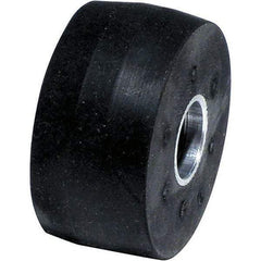 Dynabrade - 2" Diam x 1" Wide Contact Wheel Assembly - 1/4" Arbor Hole, Crowned, 40 Duro Rubber Face - Americas Industrial Supply