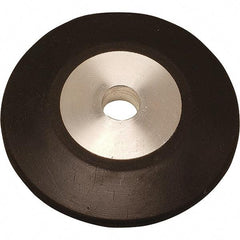 Dynabrade - 4" Diam x 1/2" Wide Contact Wheel - 1/4" Arbor Hole, Radiused, 70 Duro Rubber Face - Americas Industrial Supply