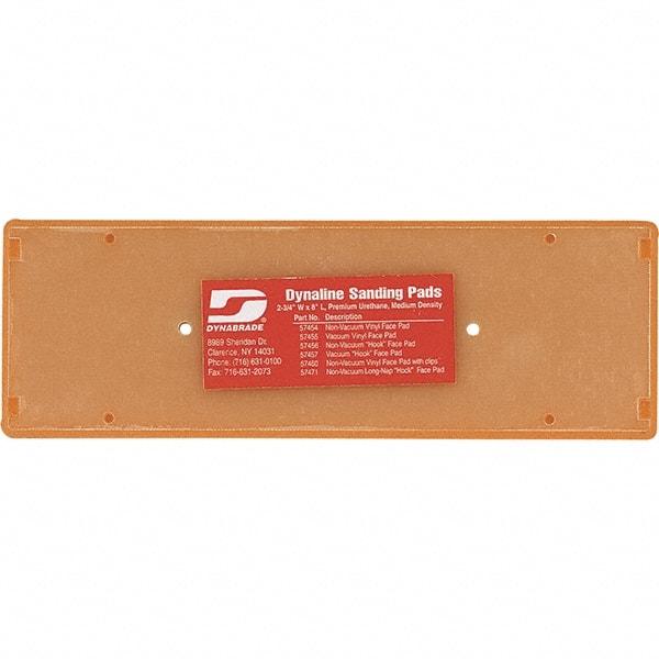 Dynabrade - 8 x 2-3/4" Rectangular Hook Face Backing Pad - Screw Attachment, Vacuum Pad, 3/8" Thick, Medium Density, Short Nap - Americas Industrial Supply