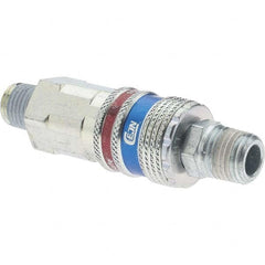 Dynabrade - 2 Piece 1/4" Body 1/4 NPT 150 psi Brass/Steel Industrial Pneumatic Coupling Plug Set - Americas Industrial Supply