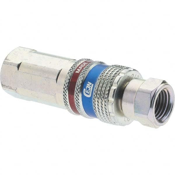 Dynabrade - 2 Piece 1/4" Body 1/4 NPT 150 psi Brass/Steel Industrial Pneumatic Coupling Plug Set - Americas Industrial Supply