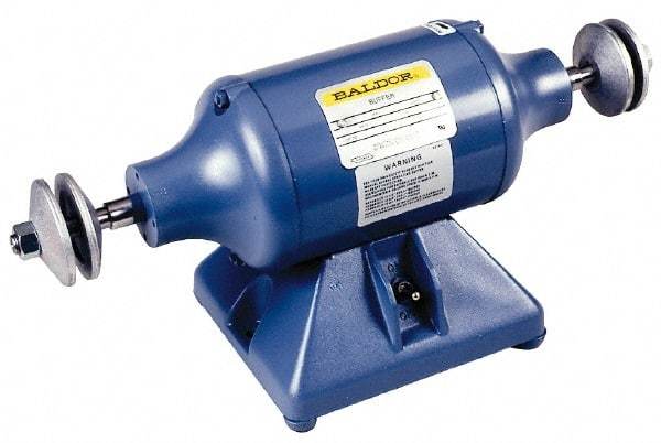 Baldor - 10" Wheel Diam x 1-1/4" Wheel Width, 1-1/2 hp Buffer - 7/8" Arbor Hole Diam, 3 Phase, 1,800 Max RPM, 208/230/460 Volts - Americas Industrial Supply