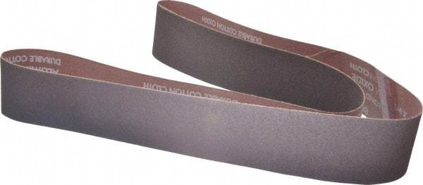 Norton - 2-1/2" Wide x 60" OAL, 80 Grit, Aluminum Oxide Abrasive Belt - Aluminum Oxide, Medium, Coated, X Weighted Cloth Backing, Series R228 - Americas Industrial Supply
