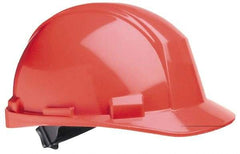 North - ANSI Type II, Class E Rated, 4-Point, Ratchet Adjustment Hard Hat - One Size Fits Most, Orange, Standard Brim - Americas Industrial Supply