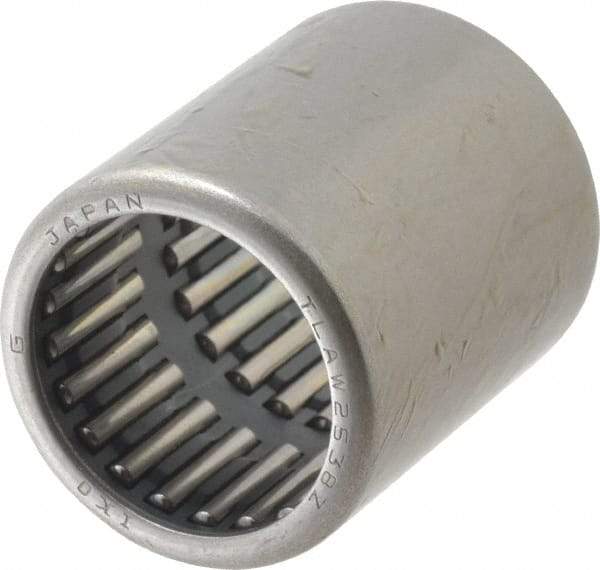 IKO - 0.984" Bore Diam, 7,600 Lb. Dynamic Capacity, 25 x 32 x 38mm, Caged, Open End, Shell Needle Roller Bearing - 1.26" Outside Diam, 1-1/2" Wide - Americas Industrial Supply