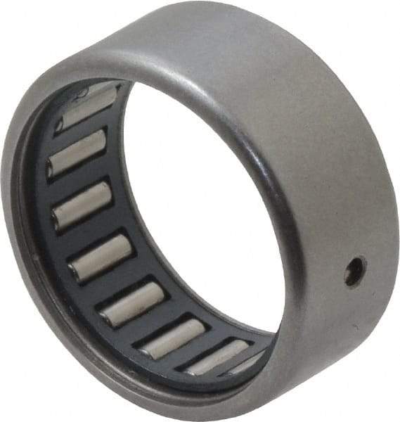 IKO - 11/16" Bore Diam, 1,290 Lb. Dynamic Capacity, 11/16 x 7/8 x 3/8", Caged, Open End, Shell Needle Roller Bearing - 7/8" Outside Diam, 3/8" Wide - Americas Industrial Supply