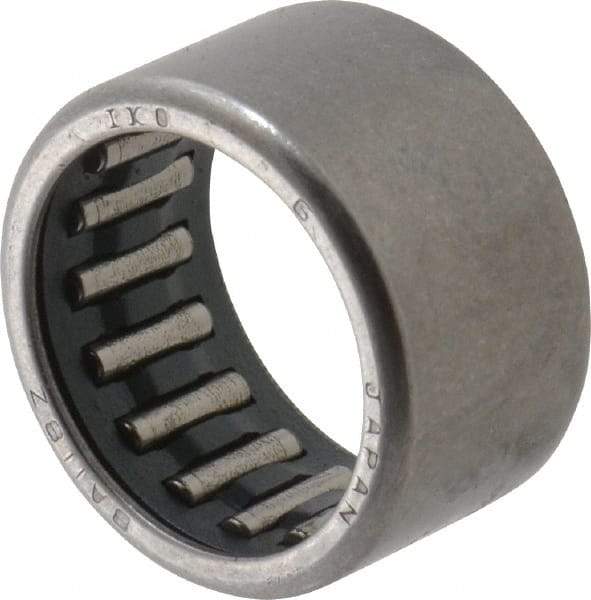 IKO - 11/16" Bore Diam, 1,930 Lb. Dynamic Capacity, 11/16 x 7/8 x 1/2", Caged, Open End, Shell Needle Roller Bearing - 7/8" Outside Diam, 1/2" Wide - Americas Industrial Supply