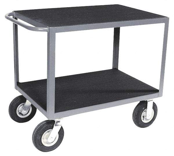 Durham - 1,200 Lb Capacity, 24" Wide x 48" Long x 34" High Instrument Cart - 2 Shelf, Steel, Full Pneumatic Casters - Americas Industrial Supply