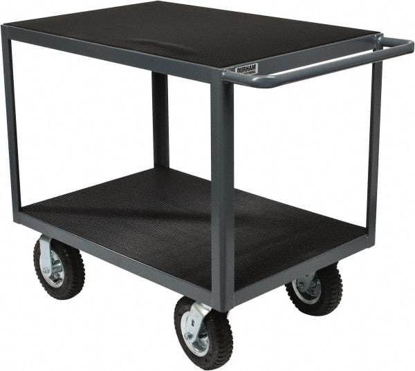 Durham - 1,200 Lb Capacity, 24" Wide x 36" Long x 34" High Instrument Cart - 2 Shelf, Steel, Full Pneumatic Casters - Americas Industrial Supply