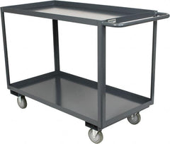 Durham - 1,200 Lb Capacity, 24" Wide x 48" Long x 37-3/4" High Service Cart - 2 Shelf, Steel, Hard Rubber Casters - Americas Industrial Supply