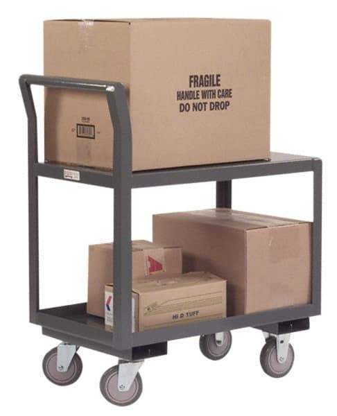Durham - 1,200 Lb Capacity, 18-1/4" Wide x 33" Long x 37-1/2" High Service Cart - 2 Shelf, Steel, Hard Rubber Casters - Americas Industrial Supply
