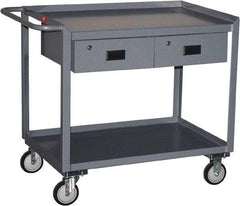 Jamco - 1,200 Lb Capacity, 24" Wide x 36" Long x 34" High Tool Cart - 2 Shelf, Steel, Hard Rubber Casters - Americas Industrial Supply