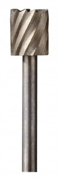 Dremel - 5/16" Cut Diam, 1/8" Shank Diam, Cylinder Head Single Cut Burr - High Speed Steel, Flat End - Americas Industrial Supply