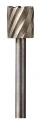 Dremel - 5/16" Cut Diam, 1/8" Shank Diam, Cylinder Head Single Cut Burr - High Speed Steel, Flat End - Americas Industrial Supply